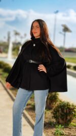 Cape ultra tendance en velours de laine – Image 3