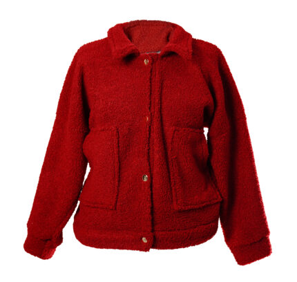 Veste Teddy Sherpa Rouge Femme Tunisie