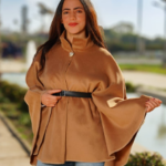 Cape Marron ultra tendance en velours de laine