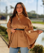 Cape Marron ultra tendance en velours de laine