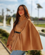 Cape Marron ultra tendance en velours de laine – Image 3