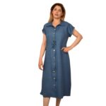 ROBE COURTE AVEC BOUTON  7 couleurs