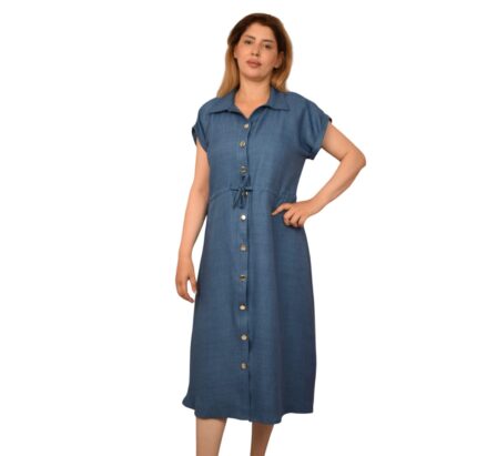 ROBE COURTE AVEC BOUTON  7 couleurs