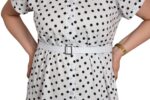 robe mi-longue à points avec une ceinture assortie 6 couleurs – Image 9